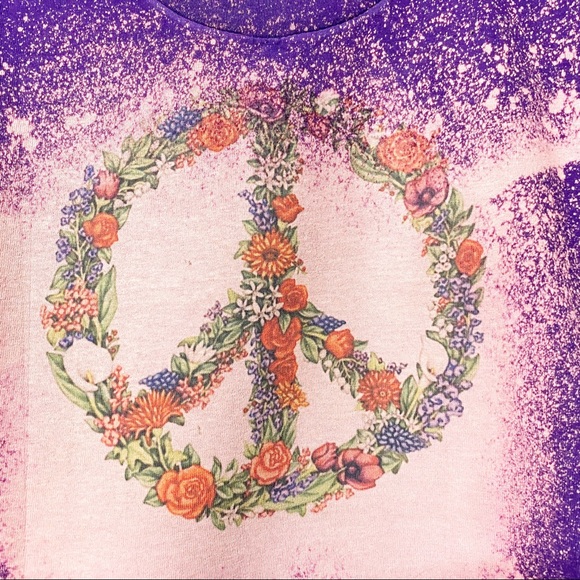 Bleached Peace Sign Shirt Size 6t - Picture 2 of 4